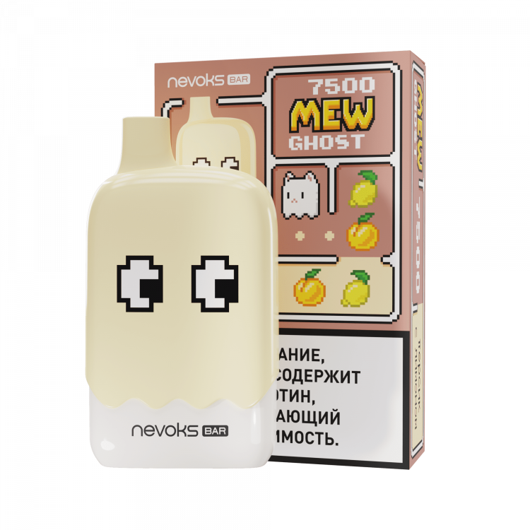 (М) Одноразовая электронная сигарета Mew Ghost 7500 - Персик лимон